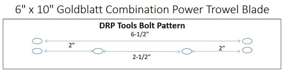 6" x 10" Goldblatt Power Trowel Blade Combination 4-Pack