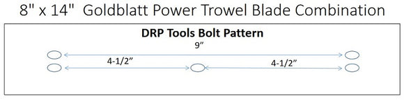 8" x 14"  Goldblatt Power Trowel Blade Combination 4-Pack