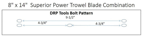 8" x 14" Superior Power Trowel Blade Combination 4-Pack