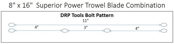 8" x 16" Gold Superior Power Trowel Combo Blade 4-Pack