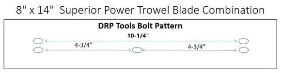 36" Power Trowel Blade 8" x 14" Superior Blue Combination Bolt Pattern