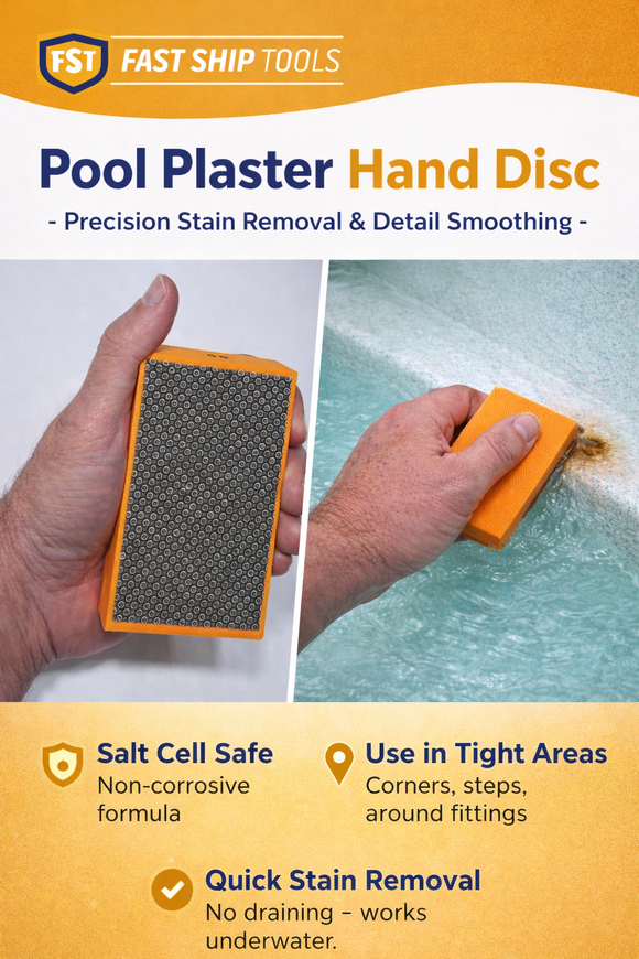 Pool Plaster Hand Disc – Salt Cell Safe, Non-Corrosive Stain Removal