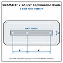 Power Trowel Combination Blades 8" x 12-1/2" Superior / Husqvarna Blue, 4-Pack Bolt Pattern