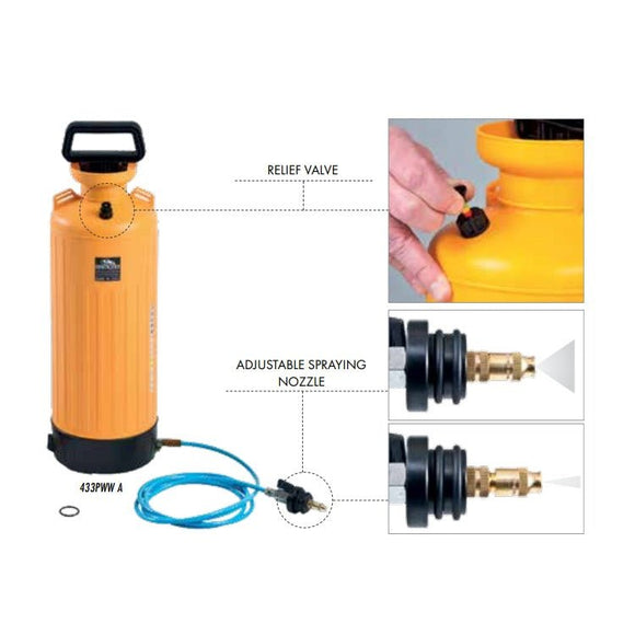 Large Format Tile Power Raizor Water Feed System features a Relief Valve and Adjustable Spray Nozzle