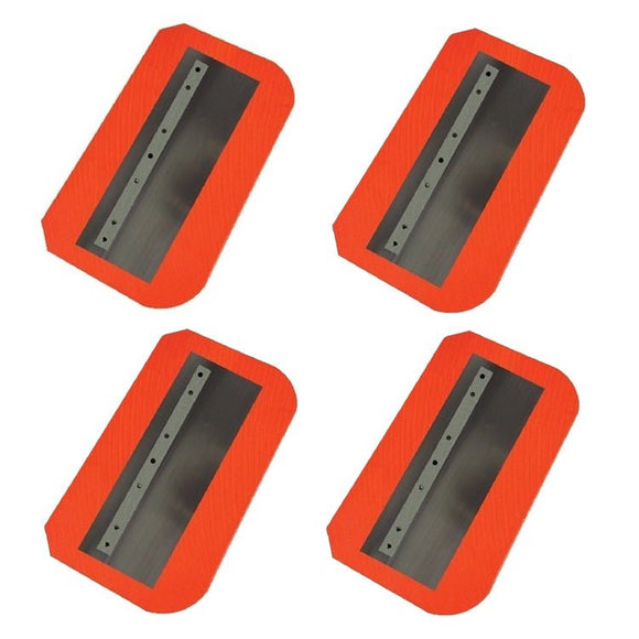36" Power Trowel Blade 8" x 14" Orange Thunder Steel-Backed Poly Combination (4-Pack)