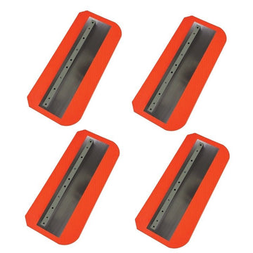 46-48" Power Trowel Blade 8" x 18" Orange Thunder Steel-Backed Poly Combination (4-Pack)