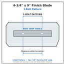 24" Power Trowel Blade 4-3/4″ X 9″ Bartell Finish (4-Pack) Bolt Pattern