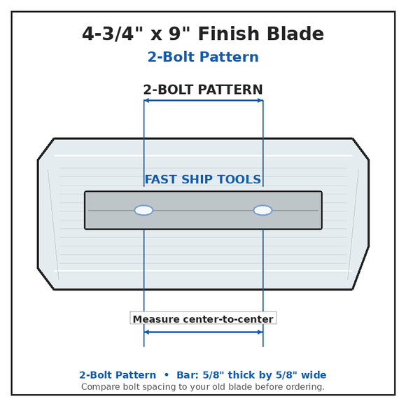 24" Power Trowel Blade 4-3/4″ X 9″ Bartell Finish (4-Pack) Bolt Pattern