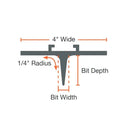 Straight Arrow Groover 4-inch Wide .25 inch Radius