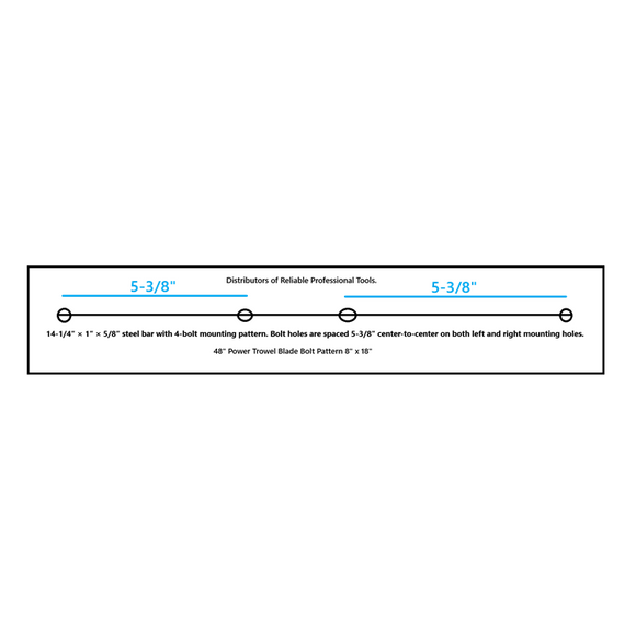 48" Power Trowel Blade 8" x 18" Superior Combination Bolt Pattern