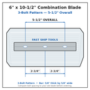 30" Power Trowel Blade 6" x 10-1/2" Allen Combination 4-PK Bolt Pattern