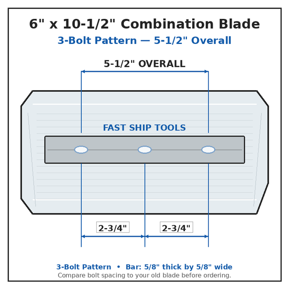 30" Power Trowel Blade 6" x 10-1/2" Allen Combination 4-PK Bolt Pattern