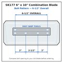28" Power Trowel Blade 6" x 10" Goldblatt Combination (4-Pack) Bolt Pattern