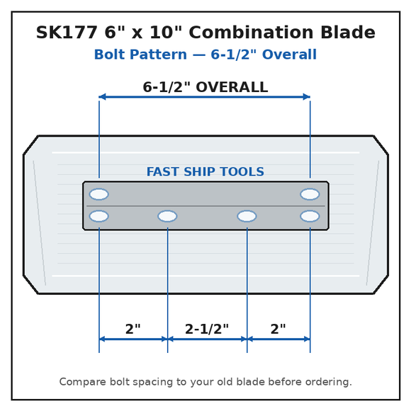 28" Power Trowel Blade 6" x 10" Goldblatt Combination (4-Pack) Bolt Pattern