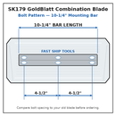 36" Power Trowel Blade 8" x 14" Goldblatt Combination (4-Pack) Bolt Pattern