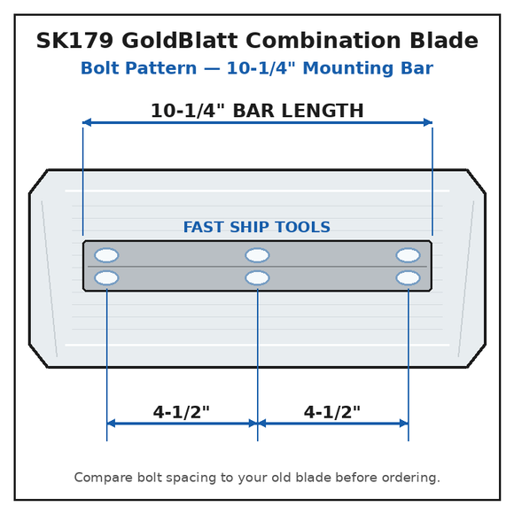 36" Power Trowel Blade 8" x 14" Goldblatt Combination (4-Pack) Bolt Pattern