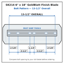 46-48" Power Trowel Blade 6" x 18" Gold Finish (4-Pack) Bolt Pattern