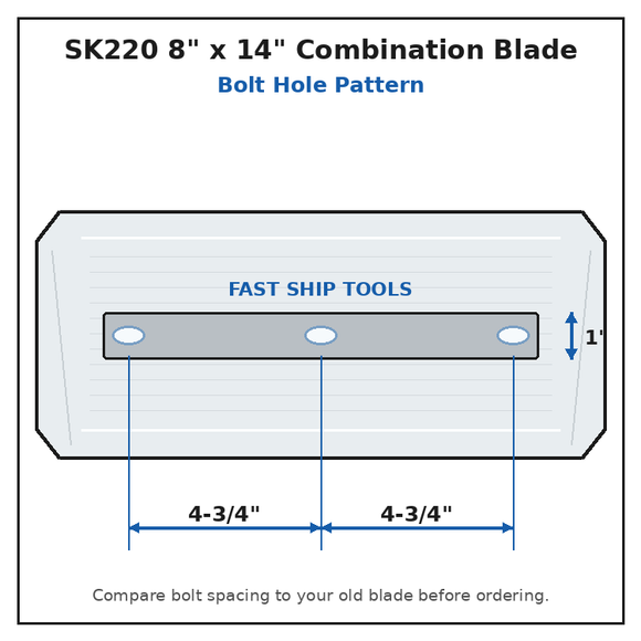 36" Power Trowel Blade Superior & Husqvarna 8" x 14" Combination (4-Pack) Bolt Pattern