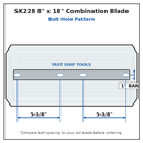 48" Power Trowel Blade 8" x 18" Superior / Husqvarna Combination (4-Pack) Bolt Pattern
