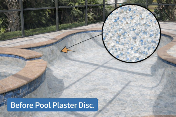 Rough, over-exposed pool plaster—whether from aggressive acid washing or chemical imbalance over time—is a common pool surface problem that Pool Plaster Discs are designed to correct without damaging the underlying plaster.