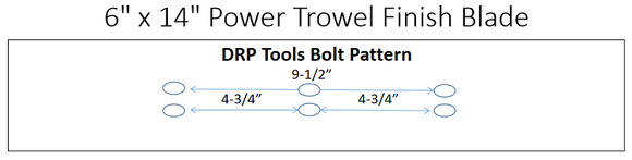 6" x 14" Power Trowel Finish Blade 4-Pack