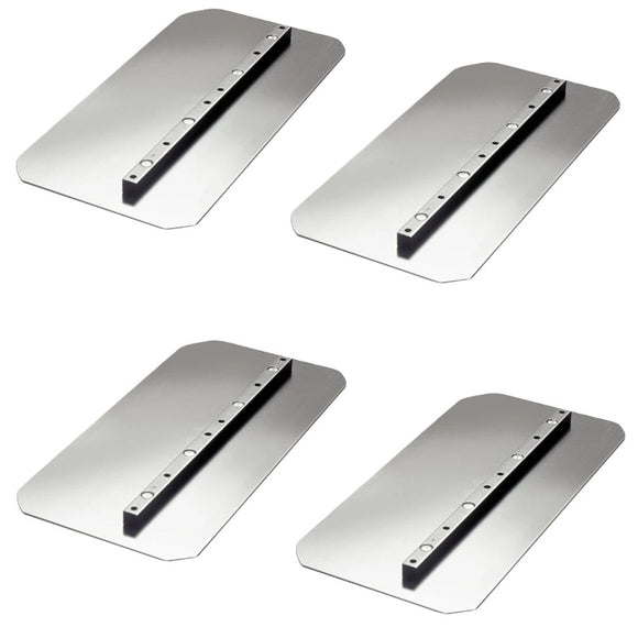 46-48" Power Trowel Blade 8 x 18 Flat Round Corner Combination (4-Pack)
