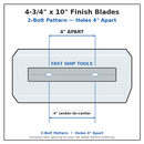 30" Power Trowel Blade 4-3/4" X 10" Finish (4-Pack) Bolt Pattern