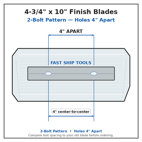 30" Power Trowel Blade 4-3/4" X 10" Finish (4-Pack) Bolt Pattern