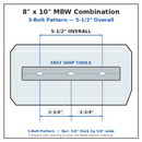30" Power Trowel Blade 8" x 10" MBW Combination (4-Pack) Bolt Pattern