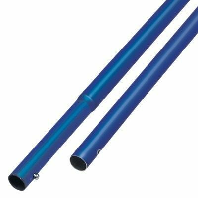 6' Anodized Aluminum Swaged Button Bull Float Handle - 1-3/8" Diameter Blue 6-Pack