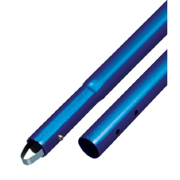 6' Anodized Aluminum Swaged Button Bull Float Handle - 1-3/4" Diameter Blue 6-Pack