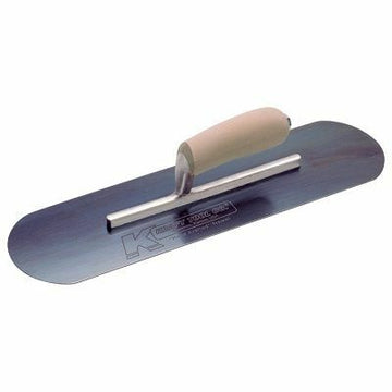 16" x 4" Short Shank Blue Steel Pool Trowel w/Wood Handle