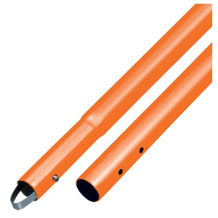 6' Powder Coated Swaged Button Bull Float Handle - 1-3/4" Diameter High Visibility Orange 6-Pack