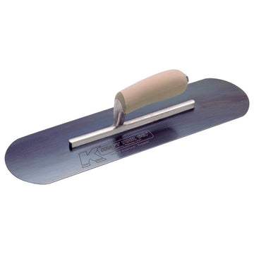 12" x 4" Short Shank Blue Steel Pool Trowel w/Wood Handle